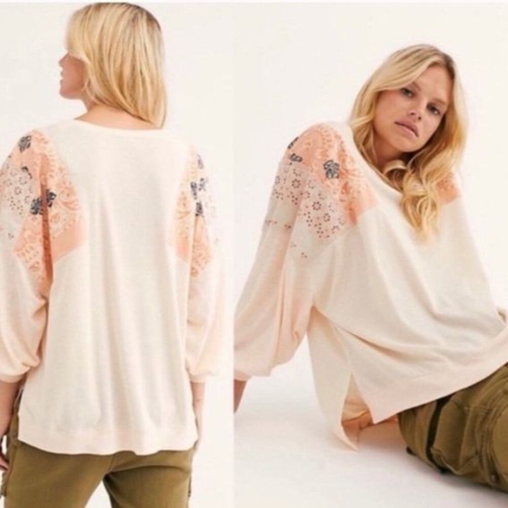 We the Free Feeling It Tee Slouchy Boho Patchwork Bandana S